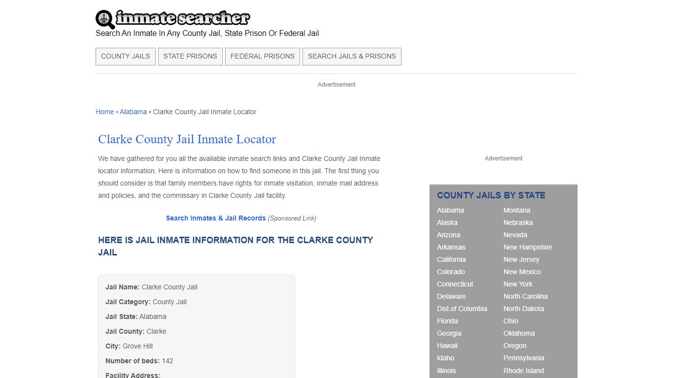 Clarke County Jail Inmate Locator - Inmate Searcher